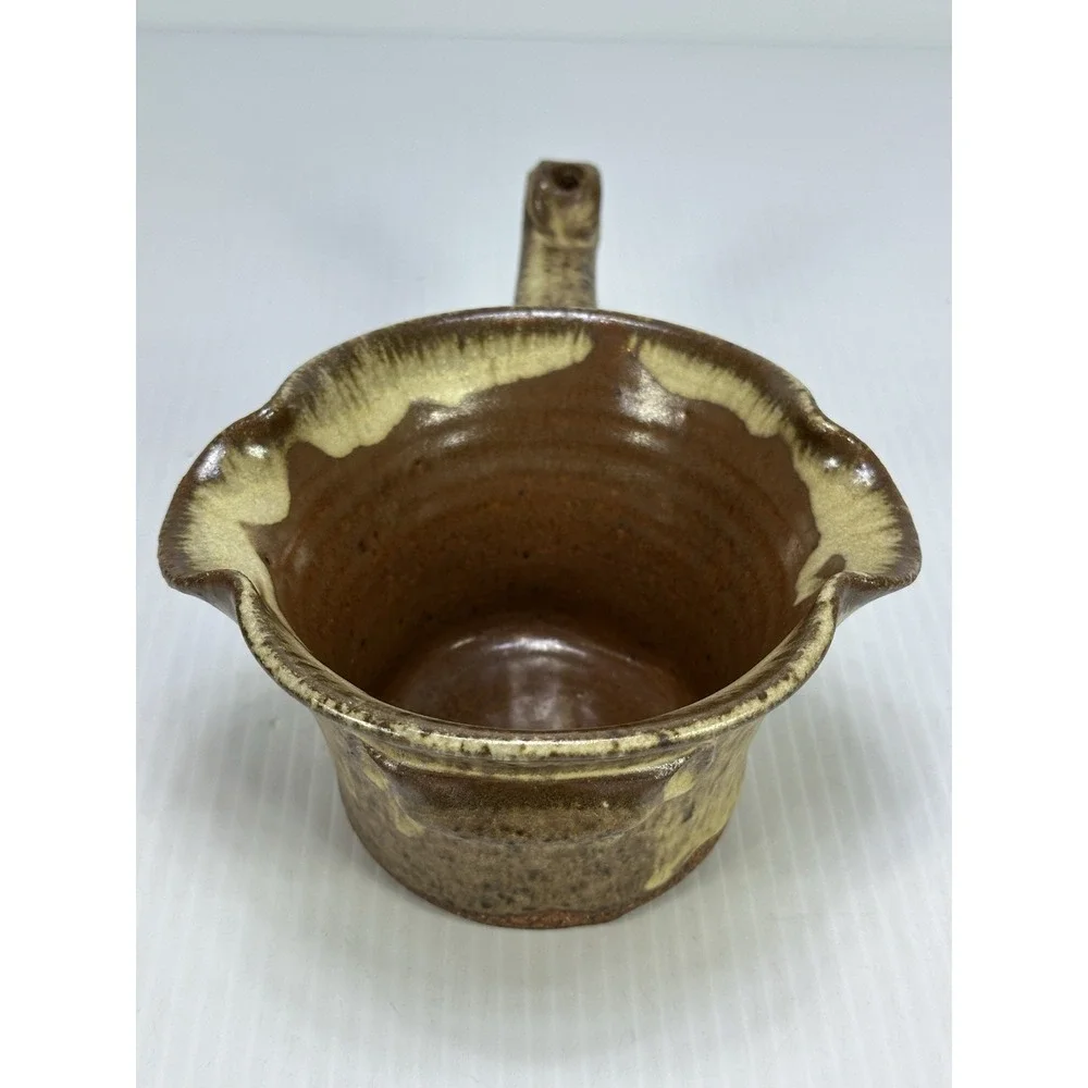 Terry‎ Silverman Flameware Pottery  Spouted Butter Warmer Fitzwilliam NH